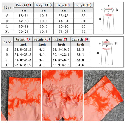 Seamless Tie Dye Push Up Yoga Shorts For Women High Waist Summer Fitness Workout Running Cycling Sports Gym Shorts Mujer