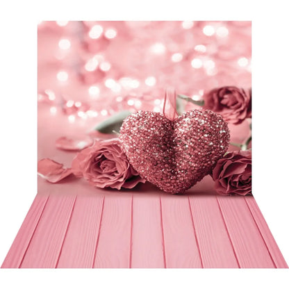 Bokeh Pink Rose Heart 3D Photography Background for Photo Studio Valentines Photozone Vinyl Backdrops Baby Shower Photophone