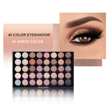 40 Colors Eye Shadow Plate Makeup Pigment Matte Luminous Eyeshadow Waterproof Glitter Shimmer Cosmetic EyeShadow Pallete Make Up