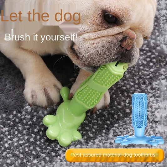 Pet Dog Toothbrush Chew Toy Doggy Brush Stick Soft Rubber Teeth Cleaning Dot Massage Toothpaste for Small dogs Pets Toothbrushes