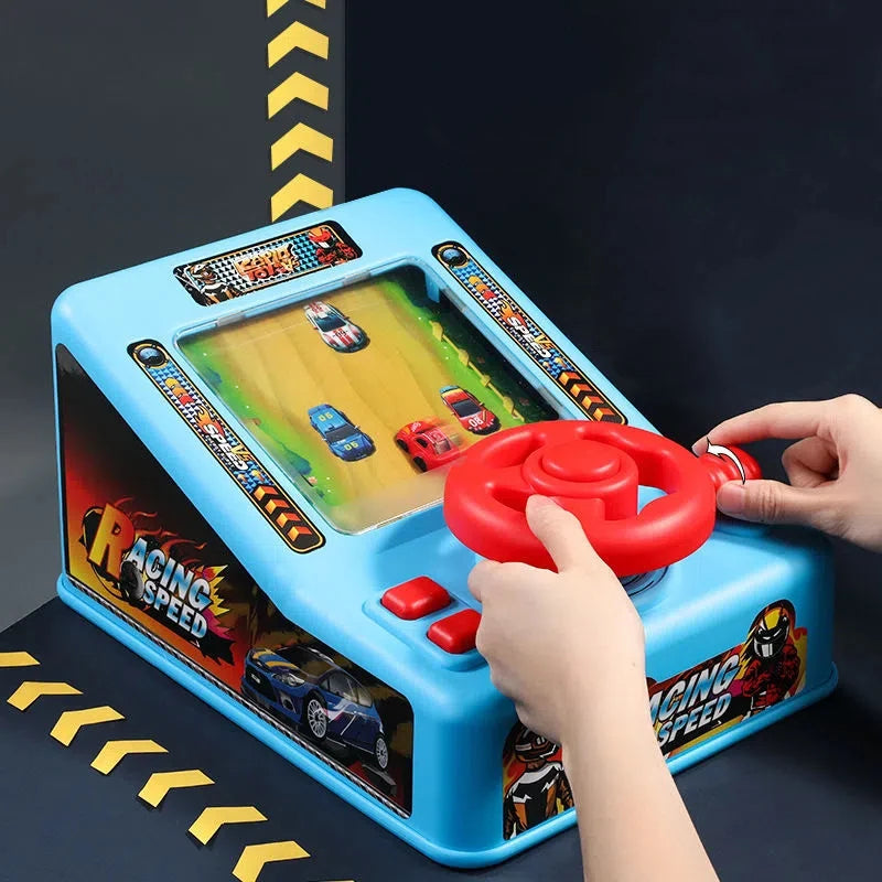 Children's Steering Wheel Driving Toy Dodge Vehicle Electronic Simulation Adventure Game With Music Sound Effects For Kids Baby