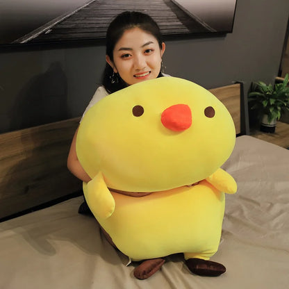 40/60/90cm Cute chick Pillow 2in1 Chicken Cushion Plush Toy holding sleeping Doll super soft Birthday Gift For kids high quality