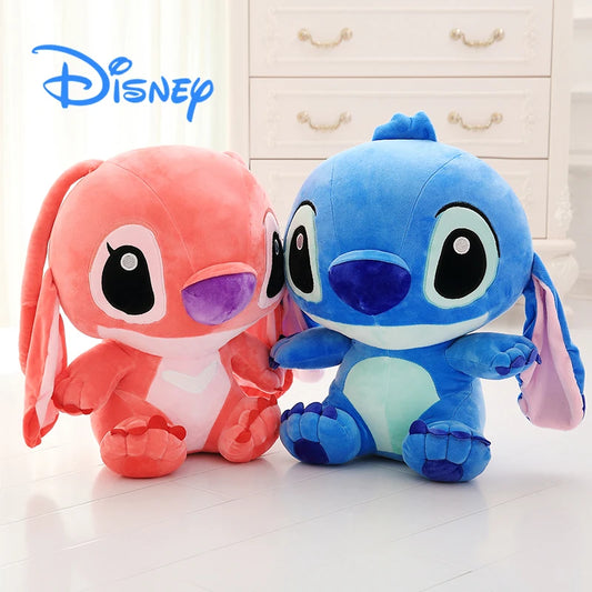 Disney Stitch Plush Doll Big Size Kawaii Soft Blue Pink Elf Cartoon Anime Movie Stuffed Toy Christmas Gift