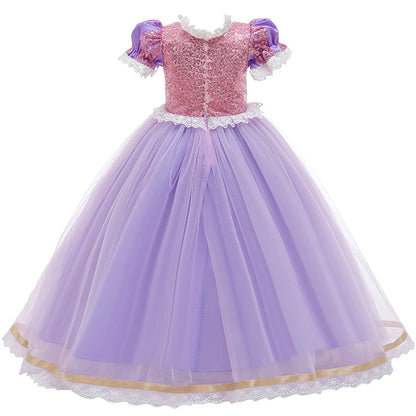 Disney Rapunzel Costume For Girl 2024 Fancy Carnival Party Princess Ball Gown Birthday Gift Children Clothing Cosplay Dress Up