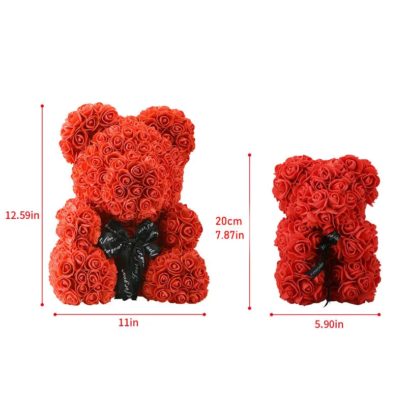 Girlfriend Gifts 25cm/40cm Soap Foam Bear Rose Teddy Rose Bear Artificial Flowers Wedding Birthday Valentines Gift for Women