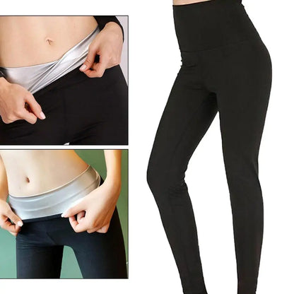 Women's Abdomen Control Hip-Lifting Sweat Pants Sauna Beam High Waist Body Fitness Breasted Nine Point Shorts Vest