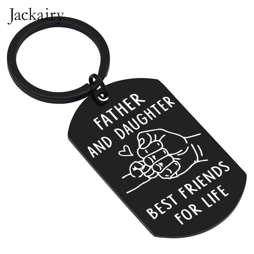 Father's Day Keychain Gifts for Dad From Daughter Birthday Christmas Gift Keyring for Father Daddy Thanks Giving To Papa Stepdad