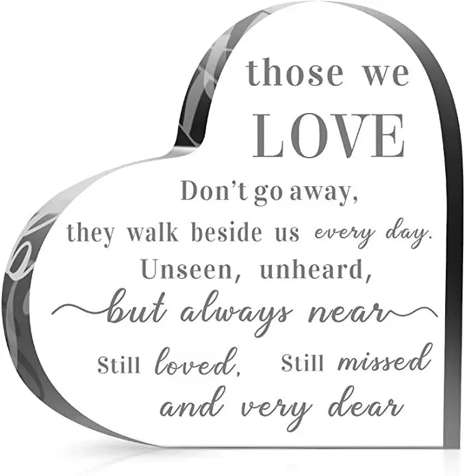 Sympathy Gifts for Lost Acrylic Heart Plaque Inspirational Gifts Remembrance Grief Gifts Death Funeral Gift Home Decor