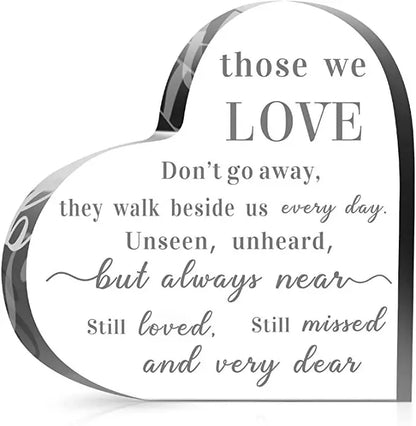 Sympathy Gifts for Lost Acrylic Heart Plaque Inspirational Gifts Remembrance Grief Gifts Death Funeral Gift Home Decor