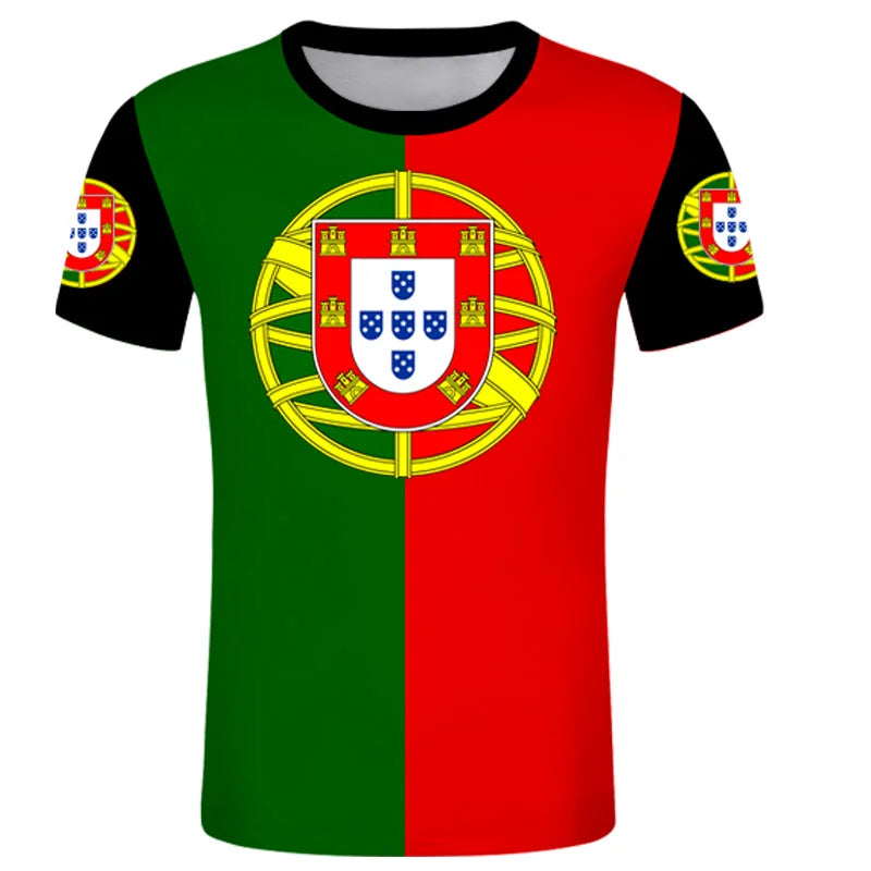 Portugal Free Custom DIY Soccer T Shirts Nation Flag Tee Shirts Portuguese Country PT Top Photo Picture Team Number Jersey