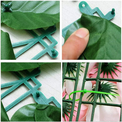 Artificial Leaf Privacy Fence Screen 2x1m Fake Hedge Panels Balcony Screen Ivy Leaves Fence Screen for Wall Garden Patio Decor