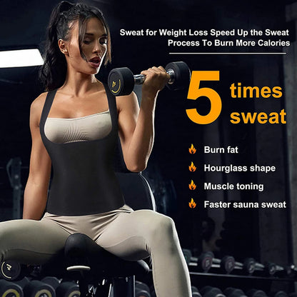 Sauna Sweat Vest Athletic Tee Compression Vest Heat Trapping Sauna Vest for Women Girls Fitness Gym Waist Trainer Weight Loss