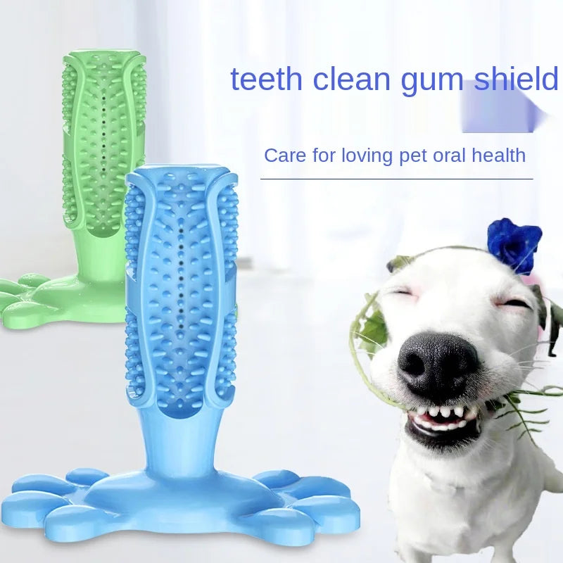 Pet Dog Toothbrush Chew Toy Doggy Brush Stick Soft Rubber Teeth Cleaning Dot Massage Toothpaste for Small dogs Pets Toothbrushes