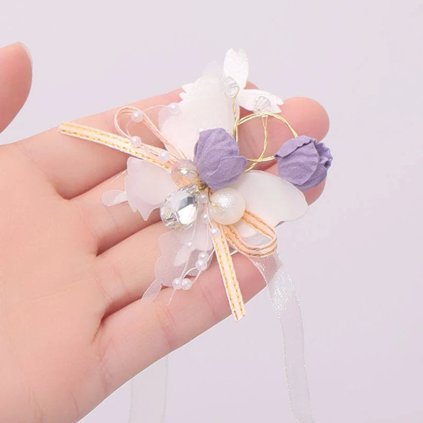 Fashion Bride Pearl Wrist Flowers Bridesmaid Sisters Bracelet Wedding Dancing Party Decor Prom Decoration Wedding Accessories