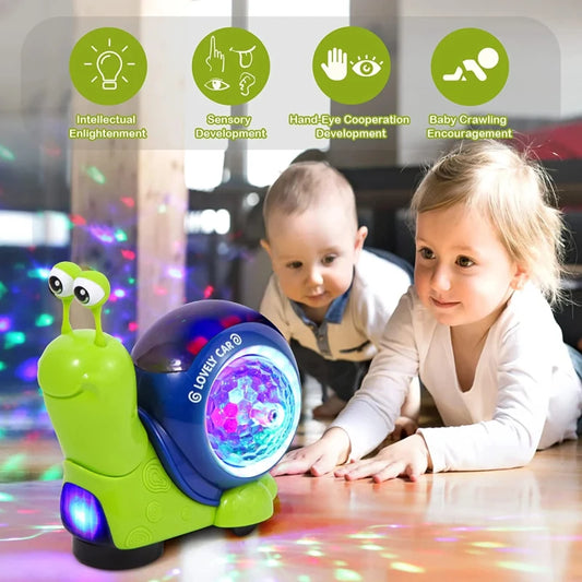 Crawling Crab Baby Toys with Music and LED Light Toddler Interactive Development Toy Walking Tummy Time Toy for Babies Girls