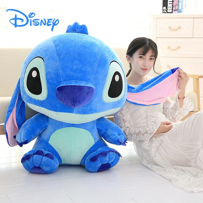 Disney Stitch Plush Doll Big Size Kawaii Soft Blue Pink Elf Cartoon Anime Movie Stuffed Toy Christmas Gift