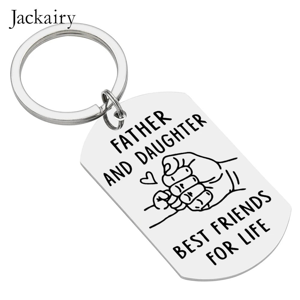 Father's Day Keychain Gifts for Dad From Daughter Birthday Christmas Gift Keyring for Father Daddy Thanks Giving To Papa Stepdad