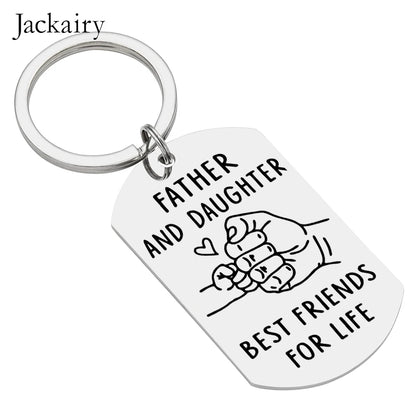 Father's Day Keychain Gifts for Dad From Daughter Birthday Christmas Gift Keyring for Father Daddy Thanks Giving To Papa Stepdad