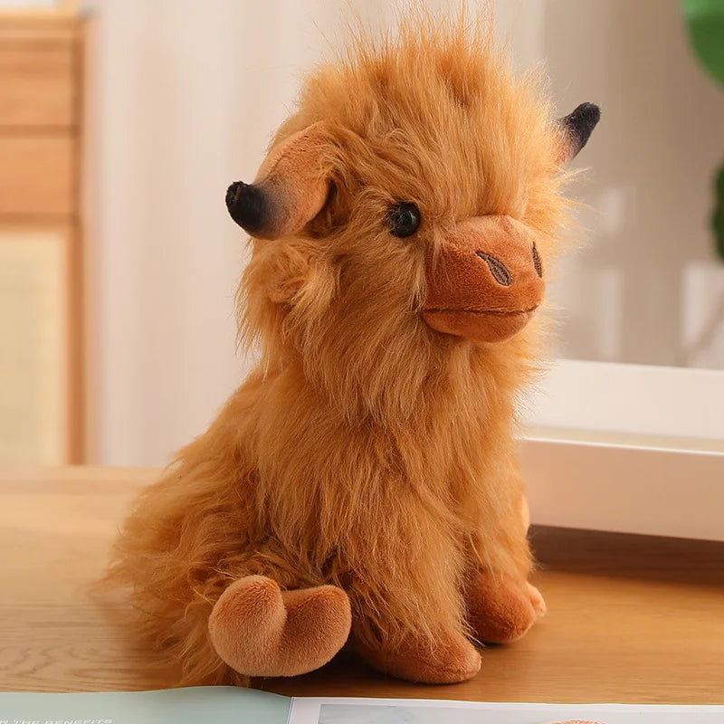 Lifelike Fluffy Wild Yak Plush Toys Lovely Cattle Dolls Stuffed Soft Animal Toy Cute Room Decor Birthday Gift for Children