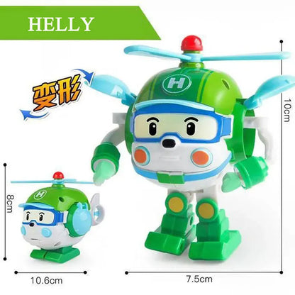 POLI, HELLY Robot City-State Car Deformation Toy Fire Truck Manual Deformation Children Gift Box Gift For Boys And Girls