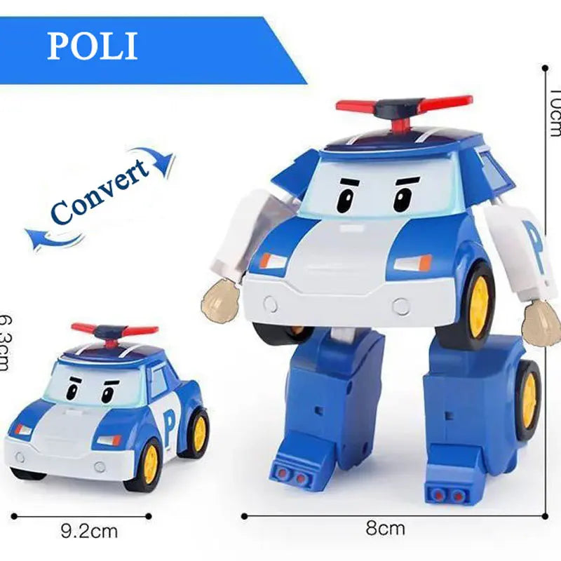 POLI, HELLY Robot City-State Car Deformation Toy Fire Truck Manual Deformation Children Gift Box Gift For Boys And Girls