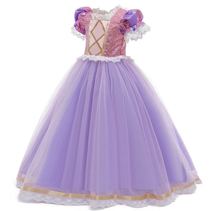 Disney Rapunzel Costume For Girl 2024 Fancy Carnival Party Princess Ball Gown Birthday Gift Children Clothing Cosplay Dress Up