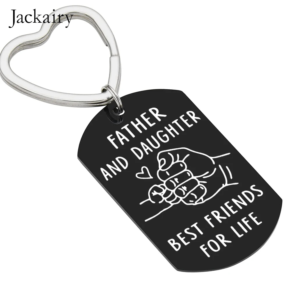 Father's Day Keychain Gifts for Dad From Daughter Birthday Christmas Gift Keyring for Father Daddy Thanks Giving To Papa Stepdad