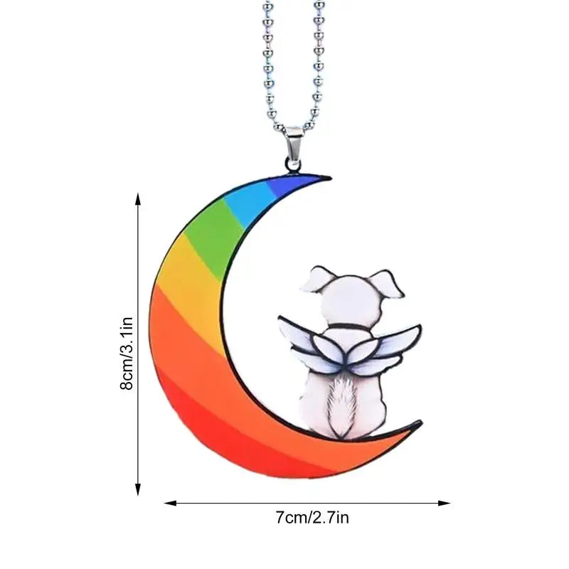 Dog Memorial Gifts Rainbow Dog Memory Ornament Stained Glass Dog 2D Acrylic Car Decorations For Window Garden Pet Loss Gifts For