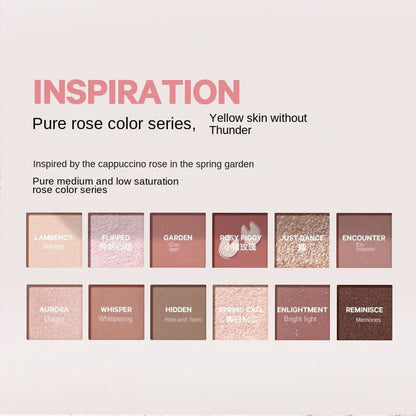 Perfect Diary Eyeshadow Palette Matte Shimmer 12 Colors Butterfly Fairy Purple Pallete Pink Fox Red Brown Palette Make Up