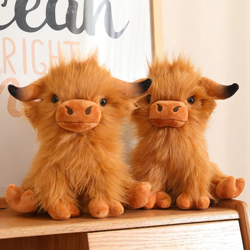 Lifelike Fluffy Wild Yak Plush Toys Lovely Cattle Dolls Stuffed Soft Animal Toy Cute Room Decor Birthday Gift for Children