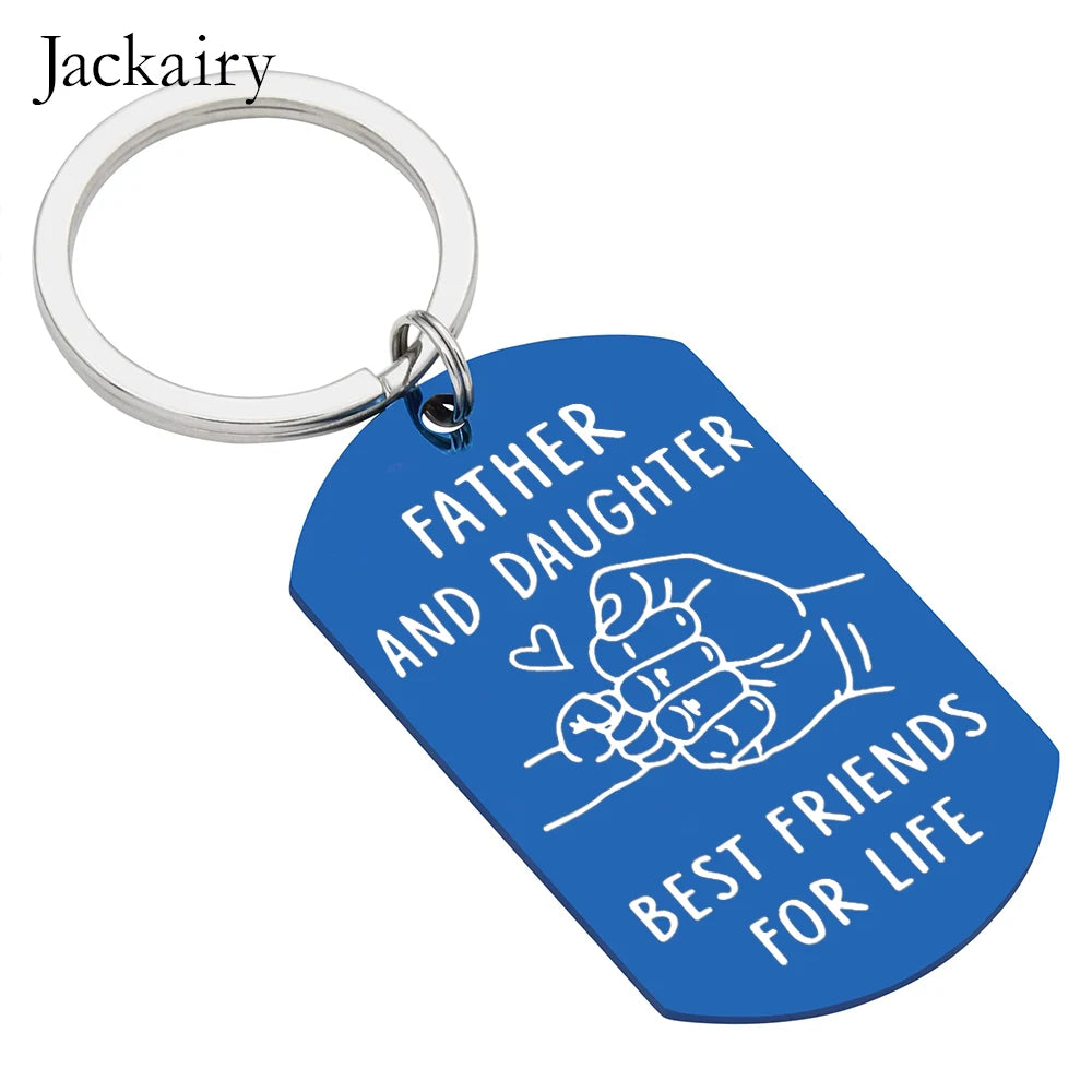 Father's Day Keychain Gifts for Dad From Daughter Birthday Christmas Gift Keyring for Father Daddy Thanks Giving To Papa Stepdad