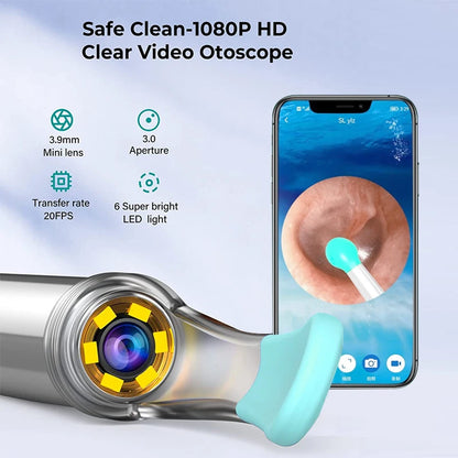 Ear Wax Cleaner Smart Ear Cleaner Otoscope Ear Wax Removal Tool with Camera Ear Endoscope 1080P Kit for iPhone iPad Android