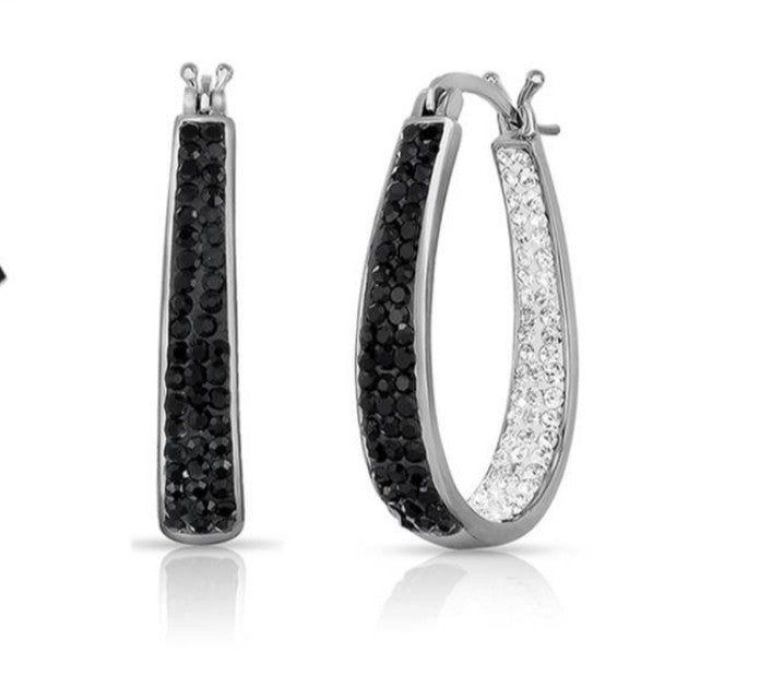 Crystal Hoop Earrings With Crystals From Swarovski