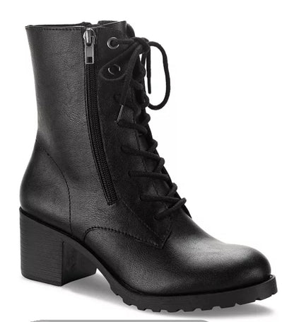 Women's Sheilaa Lace-Up Zip Lug Combat