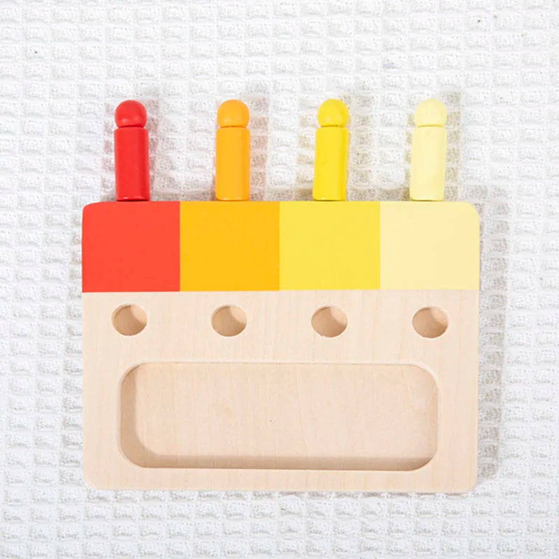 Wooden Montessori Toy Color Sense System Training Wood Insert Board 24 Color Children's Color Cognitive Matching Educational Toy