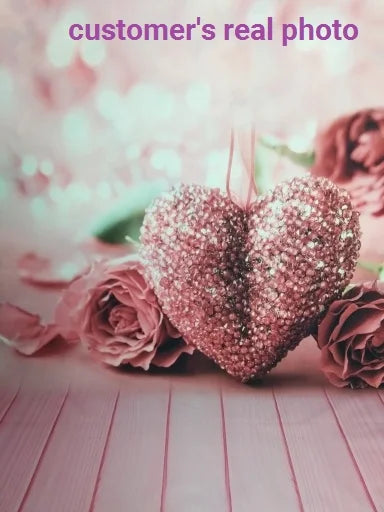 Bokeh Pink Rose Heart 3D Photography Background for Photo Studio Valentines Photozone Vinyl Backdrops Baby Shower Photophone