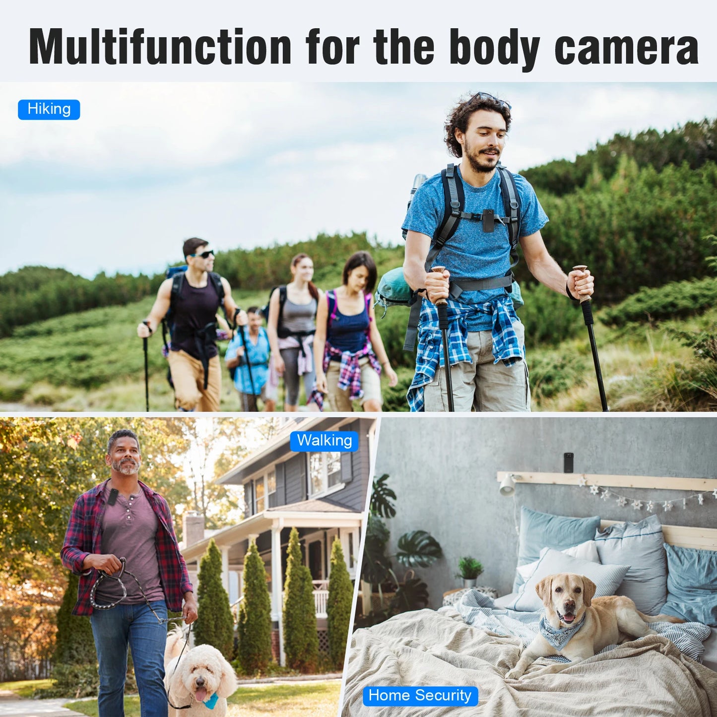 A50 1080P Mini Digital Camera WIFI Remote Control 150 Degrees Wide Angle Rotation Lens Bodycam Sports DV with Rotating Back Clip