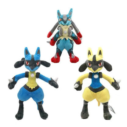 25-32cm Pokemon Anime Figure Lucario Zeraora Pet Plush Dolls Cute Cartoon Collection Ornaments Stuffed Model Kids Xmas Toy Gifts