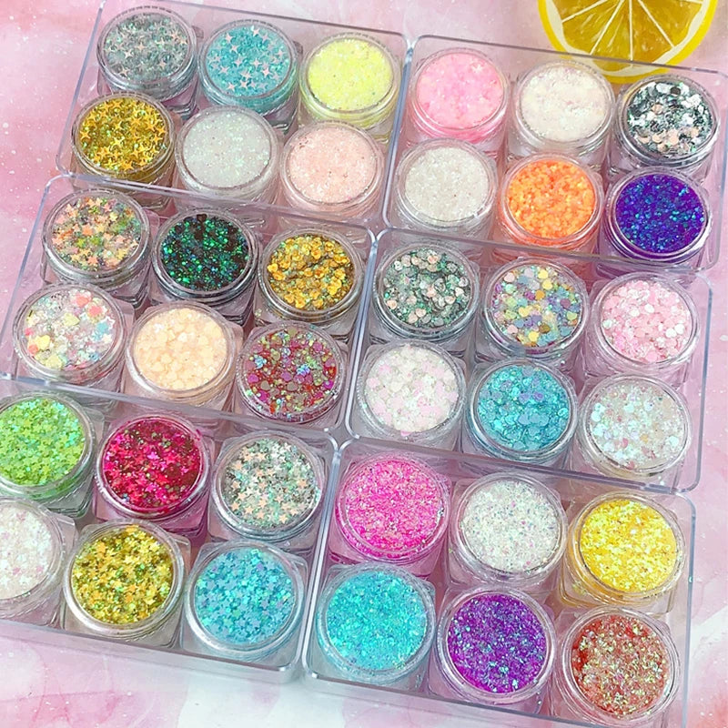 6 Colors Glitter Eyeshadow Face Eye Glitter Shadow Pallet Professional Korean Makeup Sequins Shimmer Bright Eyeshadow Palette