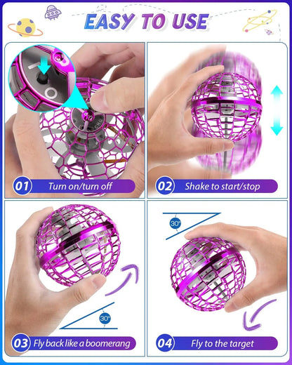 Original Authentic Flying Ball Spinner Boomerang Magic and LED Lights Hovering Helicopter Toy Boys and Girls Christmas Gift