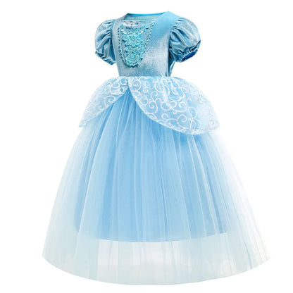 Uporpor Girls Cinderella Cosplay LED Dress Up Clothes for Girls Christmas Halloween Party Princess Costume Kids Birthday Gown