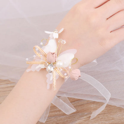 Fashion Bride Pearl Wrist Flowers Bridesmaid Sisters Bracelet Wedding Dancing Party Decor Prom Decoration Wedding Accessories