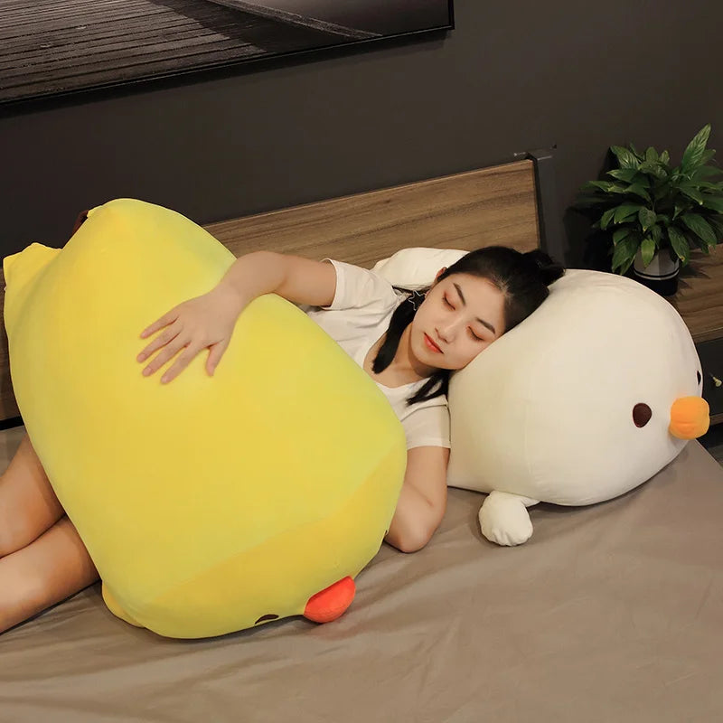 40/60/90cm Cute chick Pillow 2in1 Chicken Cushion Plush Toy holding sleeping Doll super soft Birthday Gift For kids high quality