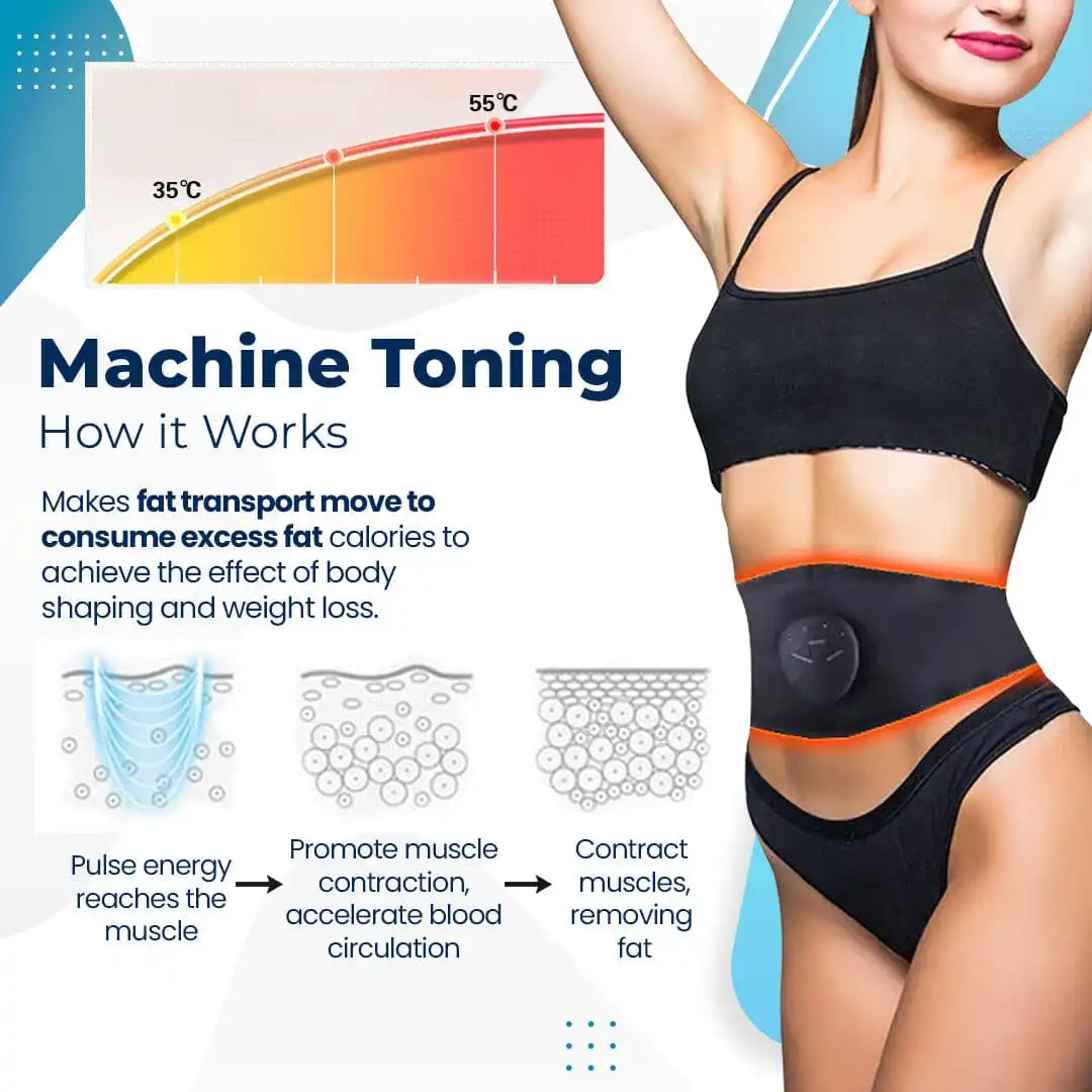 Electric EMS Muscle Stimulator Toner ABS Trainer Belt Abdominal Vibration Fitness Belts Body Waist Weight Loss Slimming Massager