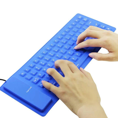 Silicone Mute Soft Keyboard 85-key Computer Keyboard  USB Wired Keyboard Portable Mini Laptop Pc Folding Waterproof Keyboard