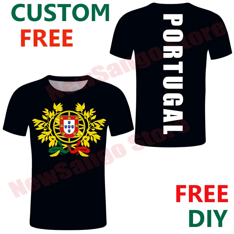 Portugal Free Custom DIY Soccer T Shirts Nation Flag Tee Shirts Portuguese Country PT Top Photo Picture Team Number Jersey