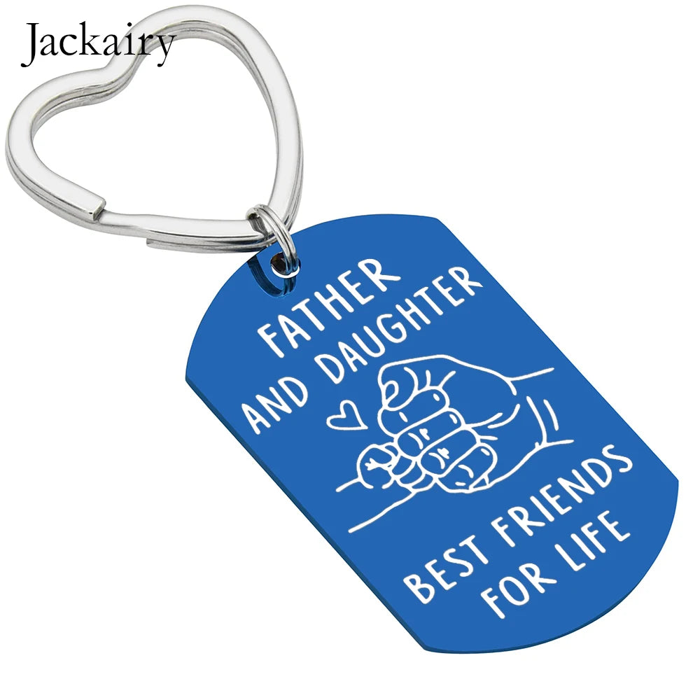 Father's Day Keychain Gifts for Dad From Daughter Birthday Christmas Gift Keyring for Father Daddy Thanks Giving To Papa Stepdad