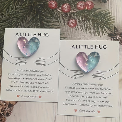 1pc, Fun Pocket Hugs, Cute Resin Hearts And Surprising Greeting Cards, Stress Relief Toys, Especially Encouraging Birthdays, Weddings, Parties, Valentine's Day Gifts, Gifts, Holiday Decorations, Hug Tokens, Small Business Supplies, Cards