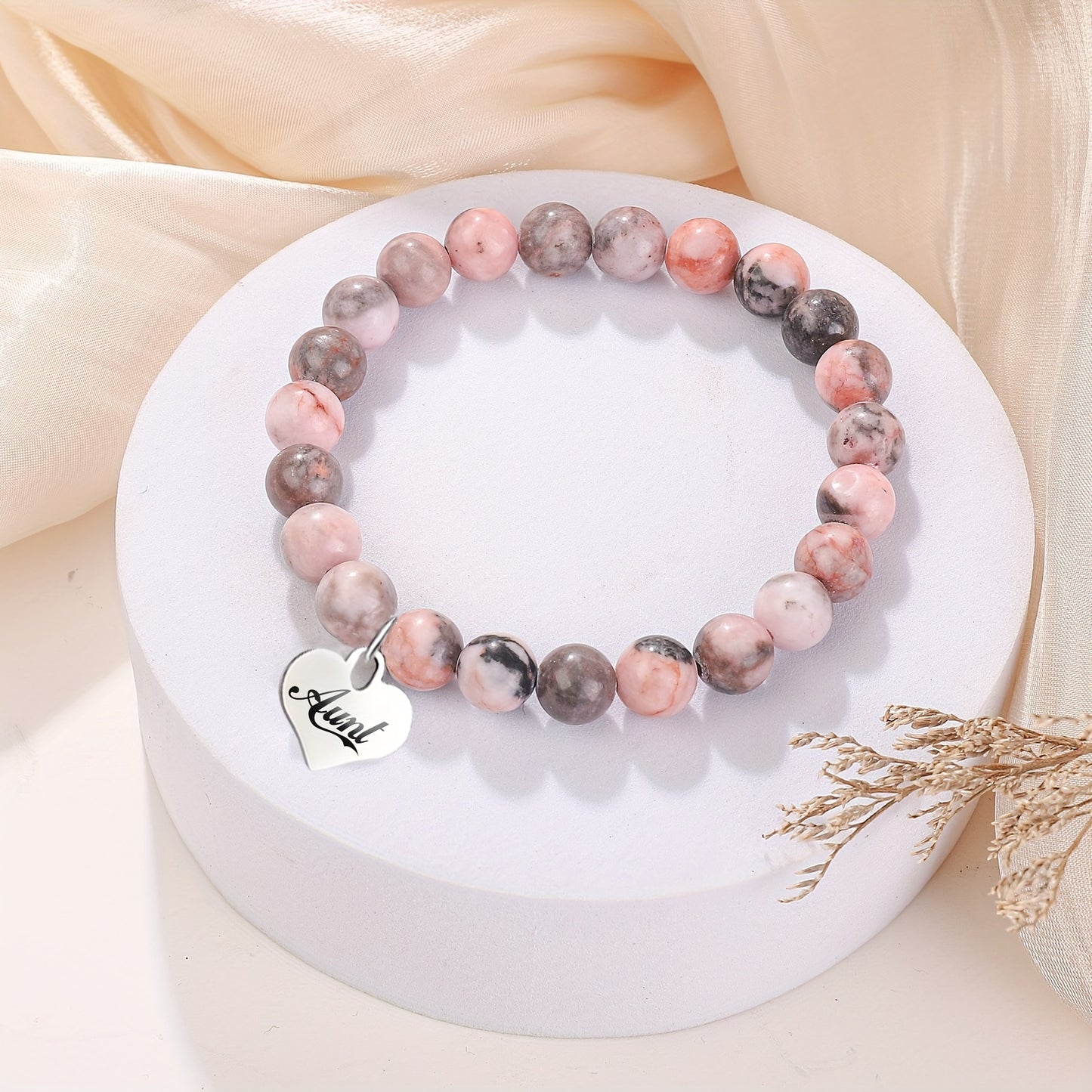 Natural Stone Bracelets For Aunt From Niece With Blessing Card, For Aunt Birthday Mother's Day Gifts