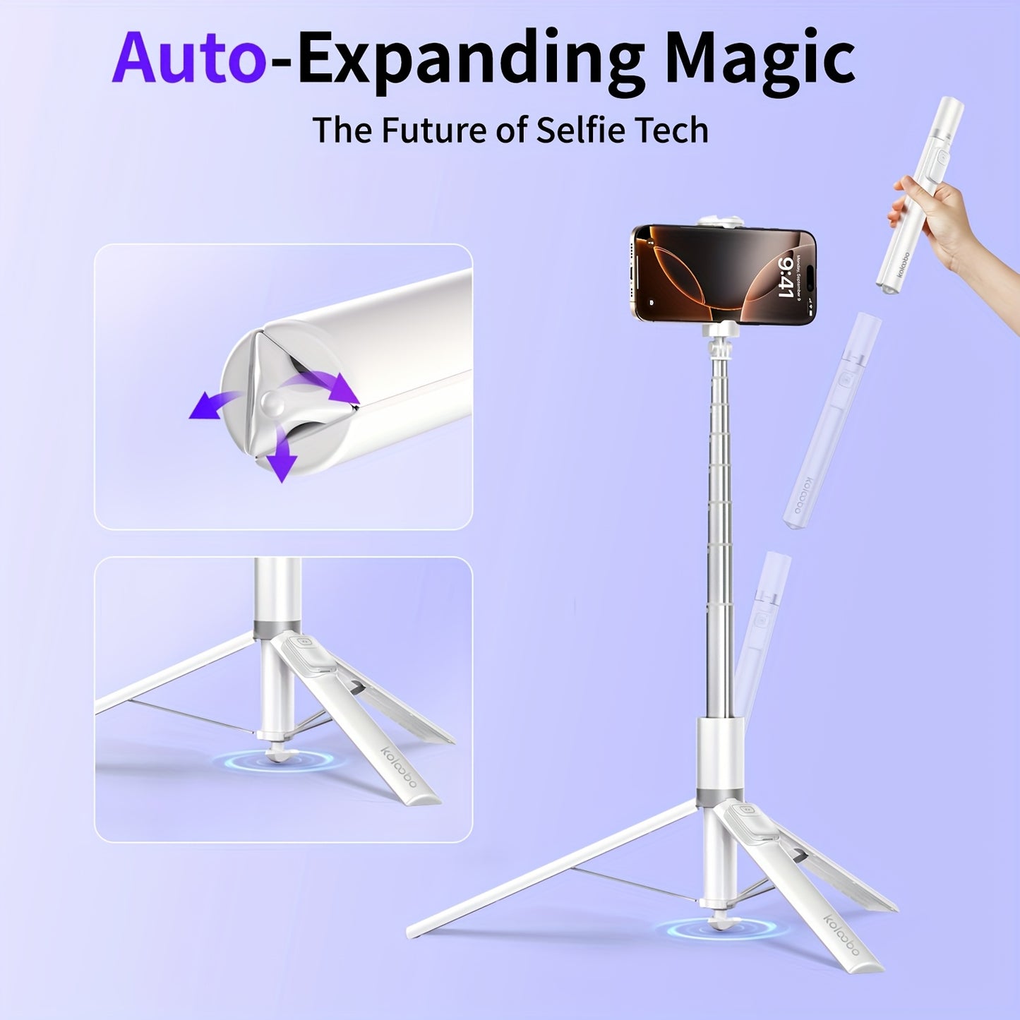 Auto Open/Close Cell Phone Tripod Stand 70.87inch Phone Tripod, Selfie Stick Tripod with Remote, Tripod for Phone, Tripod Stand for Phone 360 Rotation, Portable Travel Tripod for YouTube TikTok Videos Live Streaming Photograp